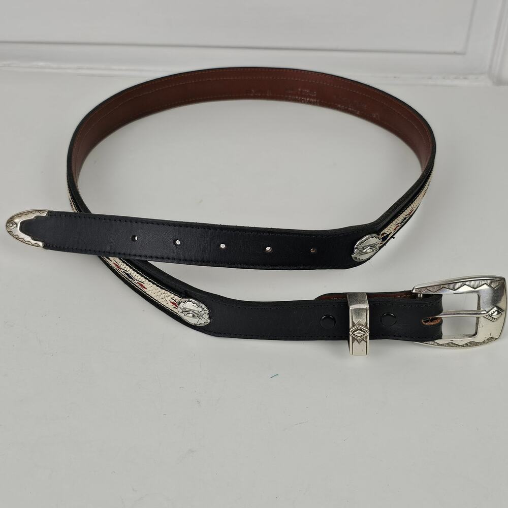 Texas Leather Manufacturing Co black Belt woven southwestern band 40